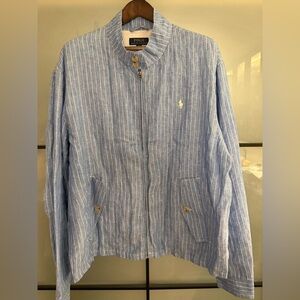 Polo by Ralph Lauren Men's Blue Striped Linen Jacket